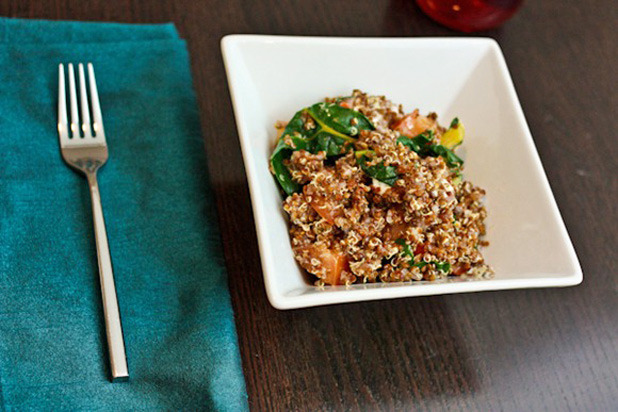 Quinoa with Swiss Chard and Dijon Mustard Vinaigrette 