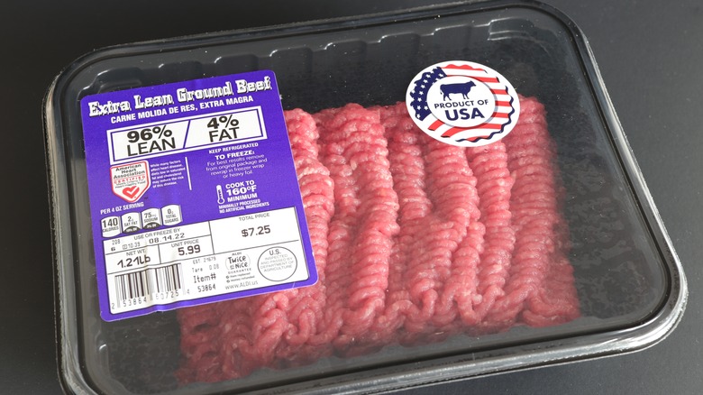 package of ground beef