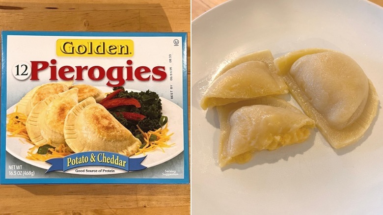 Golden potato and cheddar pierogies