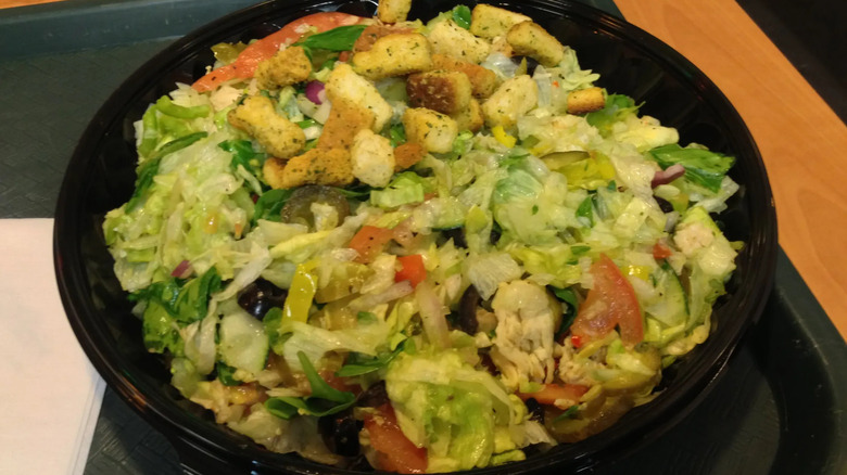 A Subway chopped salad