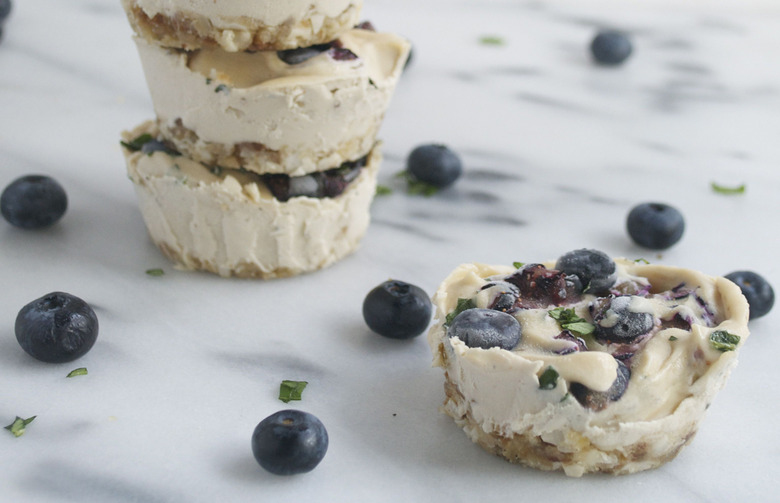 Vegan Blueberry Basil Cheesecake