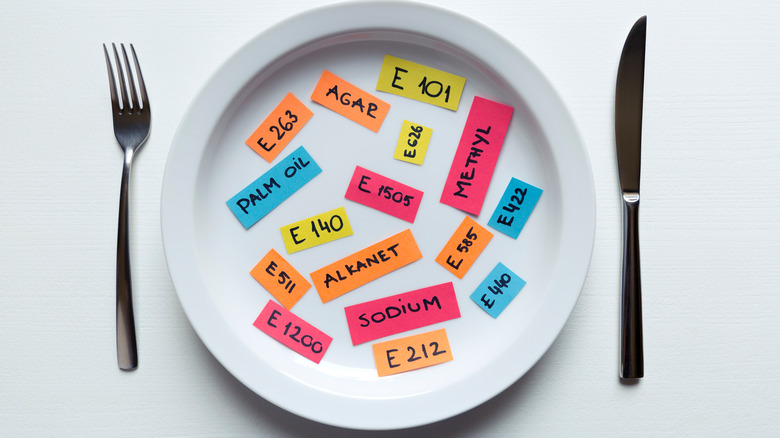 food additives names on plate