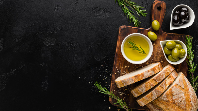 olive oil and rustic bread 