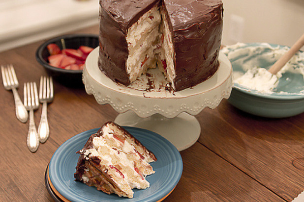 Dark Chocolate Buttermilk Waffle Cake