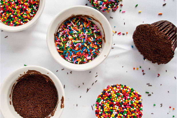 Double Chocolate Cupcakes with Sprinkles