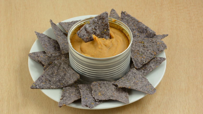 Bean tortilla chips and spread