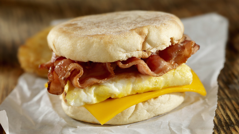 bacon, egg, and cheese sandwich