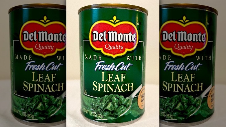 Del Monte canned leaf spinach