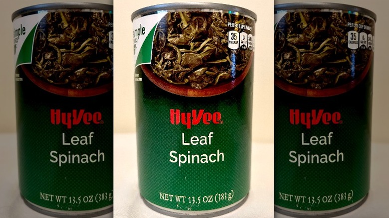 Hy-Vee canned leaf spinach