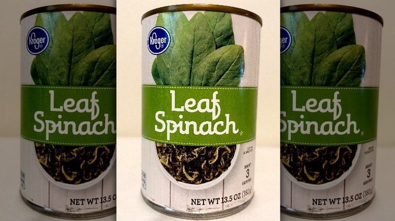 Kroger canned leaf spinach