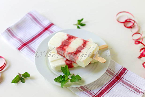 The Midnight Baker — Strawberries & Cream Popsicles