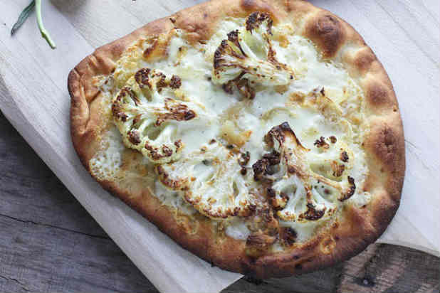 Food Babbles — Roasted Cauliflower & Garlic Naan Pizza