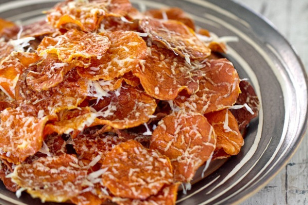 Baked Butternut Squash Chips with Parmesan Cheese