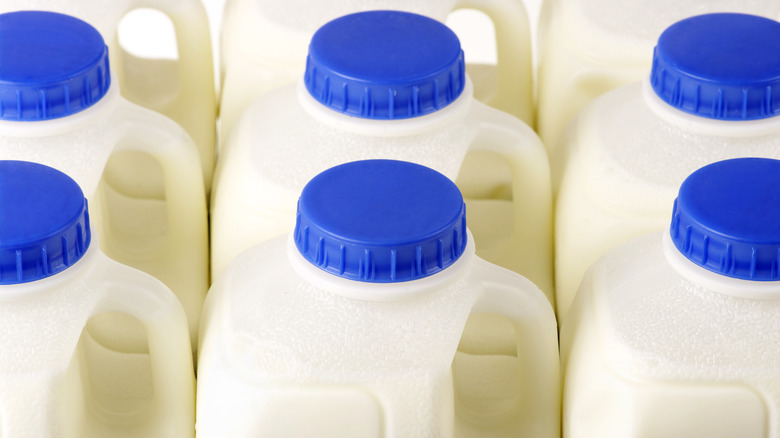 Jugs of milk