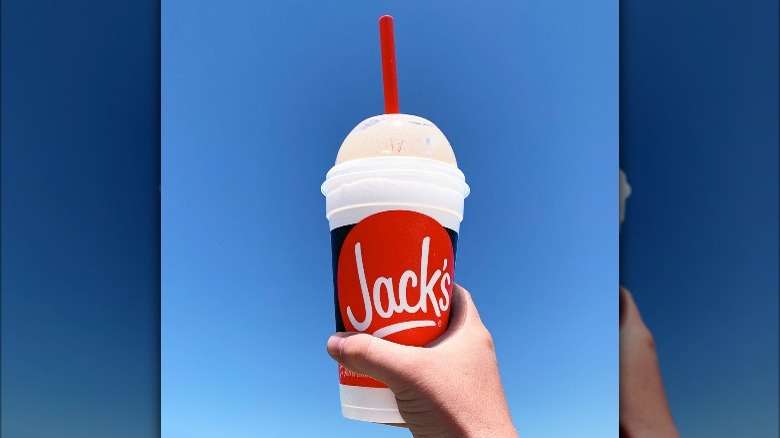 Jack's shake on blue background