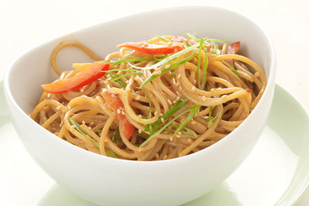 Cold Noodles with Greek Yogurt-Sesame Sauce