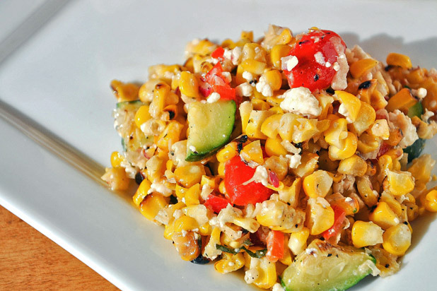 Summer Grilled Corn Salad with Feta