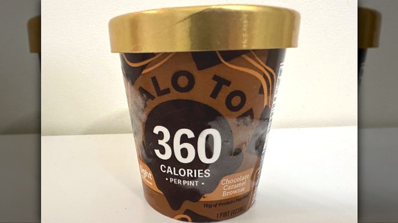 Halo Top chocolate caramel brownie pint