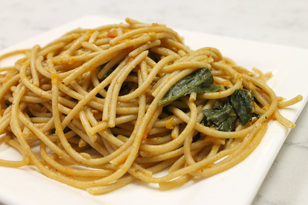 Whole-Wheat Spaghetti with Heirloom Tomatoes