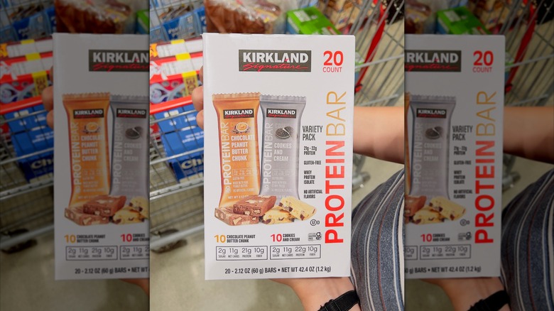 Box of Kirkland Signature Protein Bars