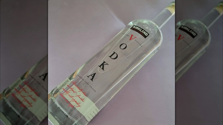 Bottle of Kirkland Signature French Vodka