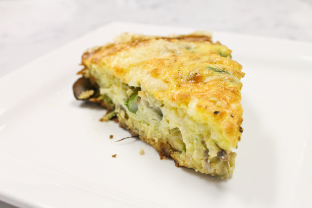 Spring Frittata with Asparagus, Mushrooms, and Red Onion