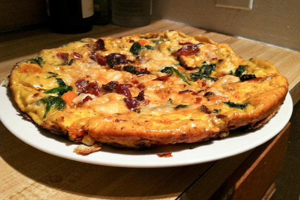 Maple-Glazed Bacon and Spinach Frittata