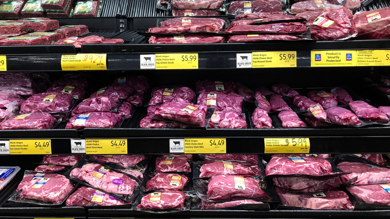 Meat section at Aldi