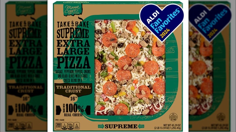 Aldi's Mama Cozzis Take & Bake Supreme Extra Large Pizza