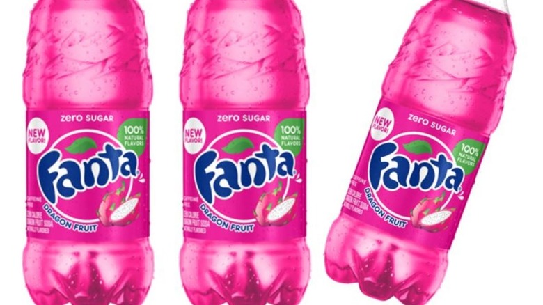 Dragon Fruit Fanta bottles 