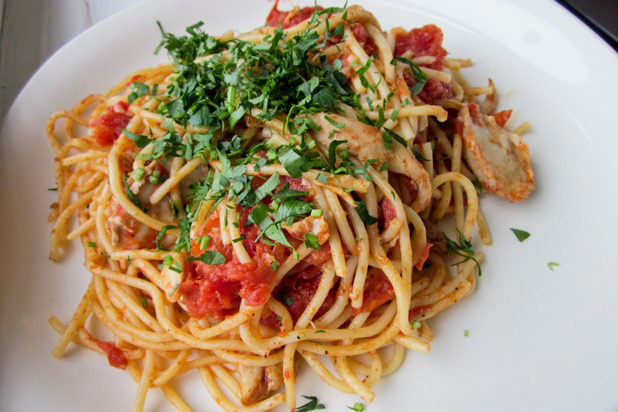 6. Chicken Spaghetti with Garlicky Tomato Sauce