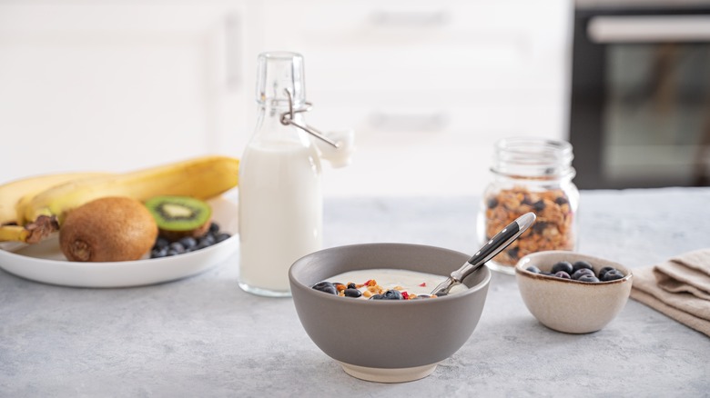 breakfast foods on the counter