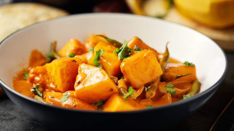 Curry potatoes in bowl