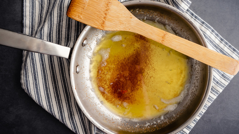 Brown butter in pan