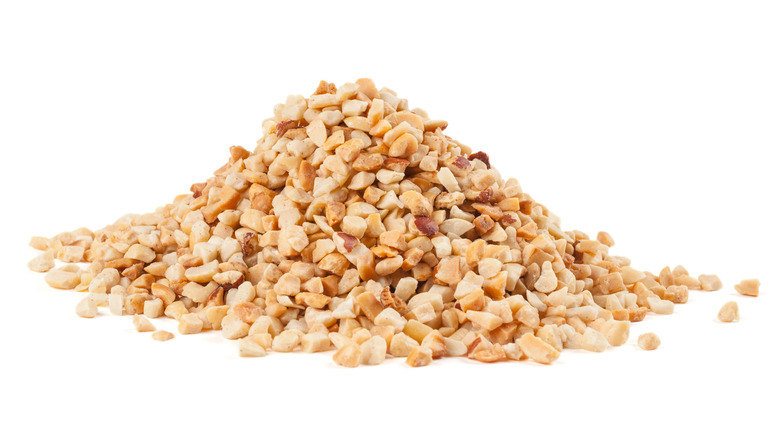 Heap of crushed nuts