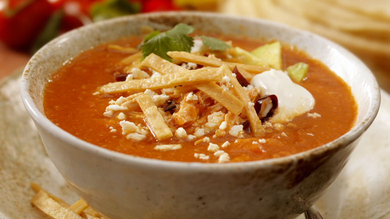 bowl of tortilla soup