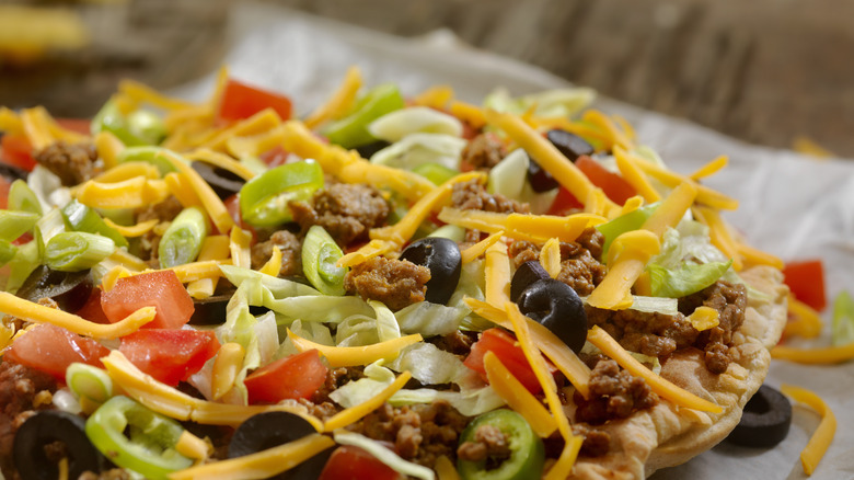 taco pizza close up