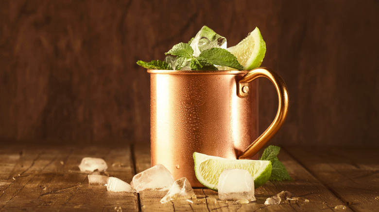 a traditional Moscow mule with ginger beer