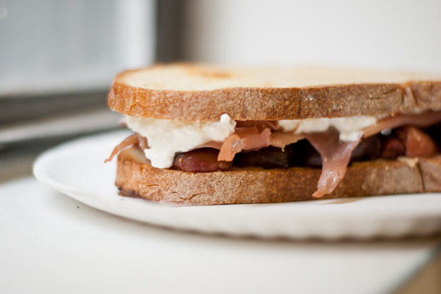 Pickled Fig Sandwich with Ricotta and Prosciutto