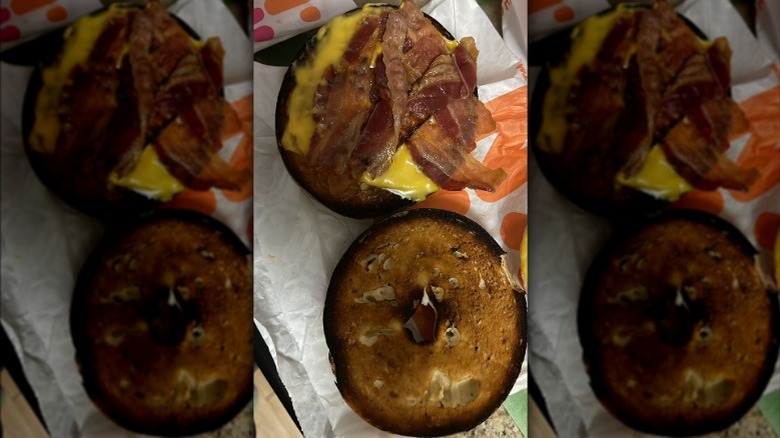 Dunkin Donuts bagel burned