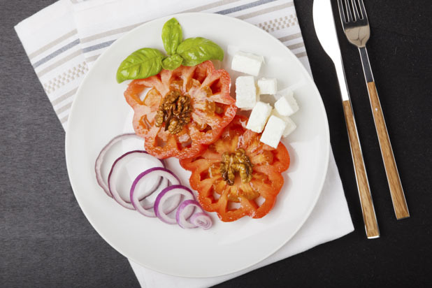 Sliced Tomato with Feta Cheese