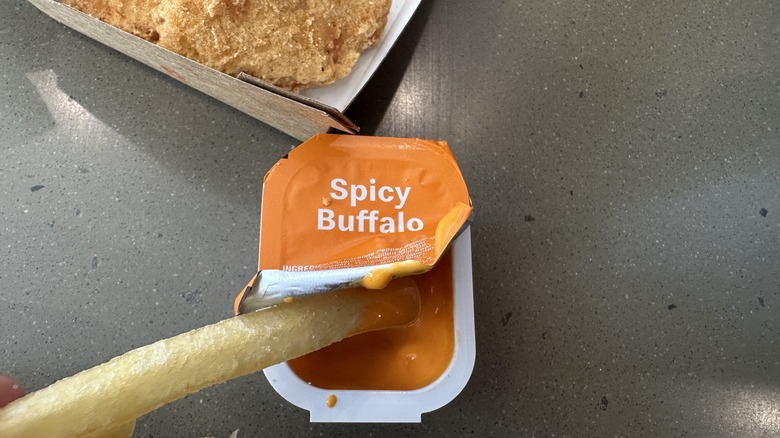 Fry in spicy buffalo sauce