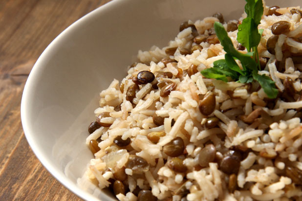 Lentils with Brown Rice and Feta Recipe