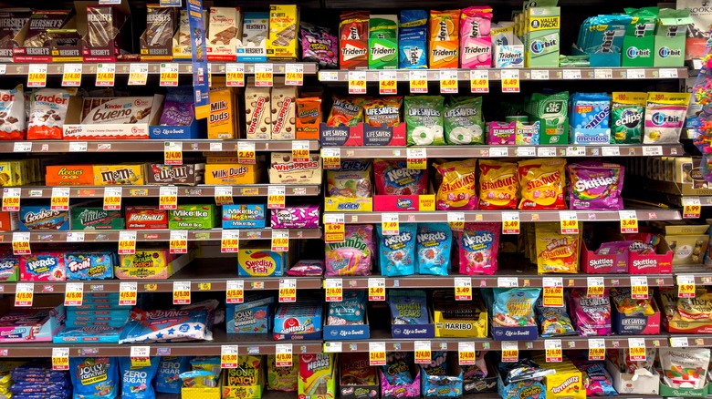 candy on grocery shelf