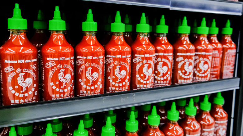 Huy Fong Sriracha on shelves