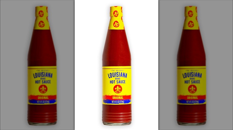 Louisiana hot sauce on shelf