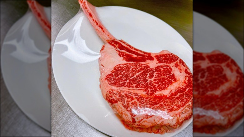 A wagyu tomahawk steak