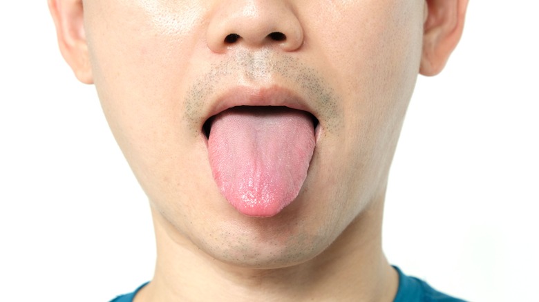 close up of man's tongue