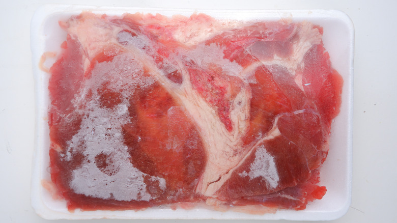 Package of frozen meat