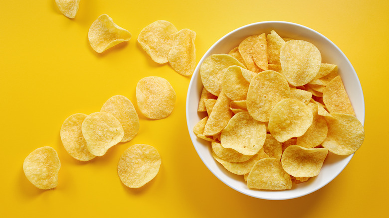 Potato chips in bowl